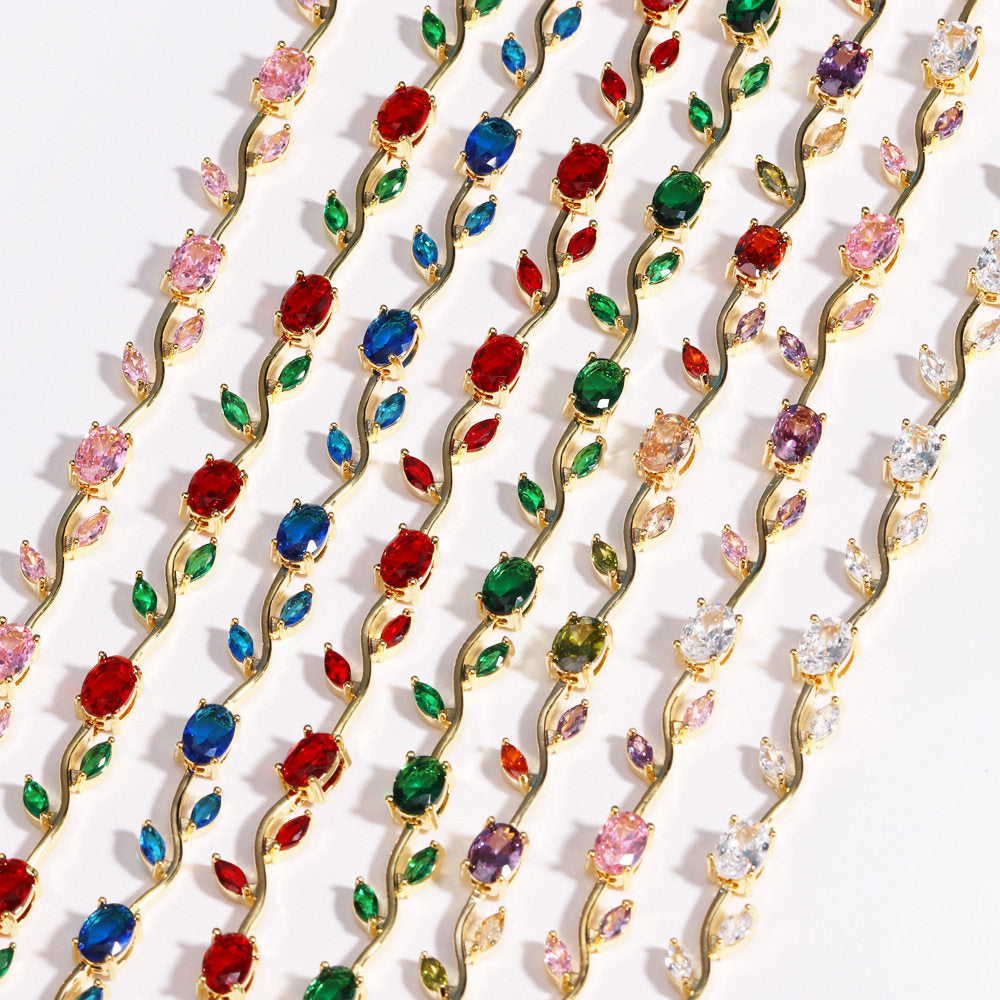 Temperament Wild Copper Color Zircon Branches Bracelet