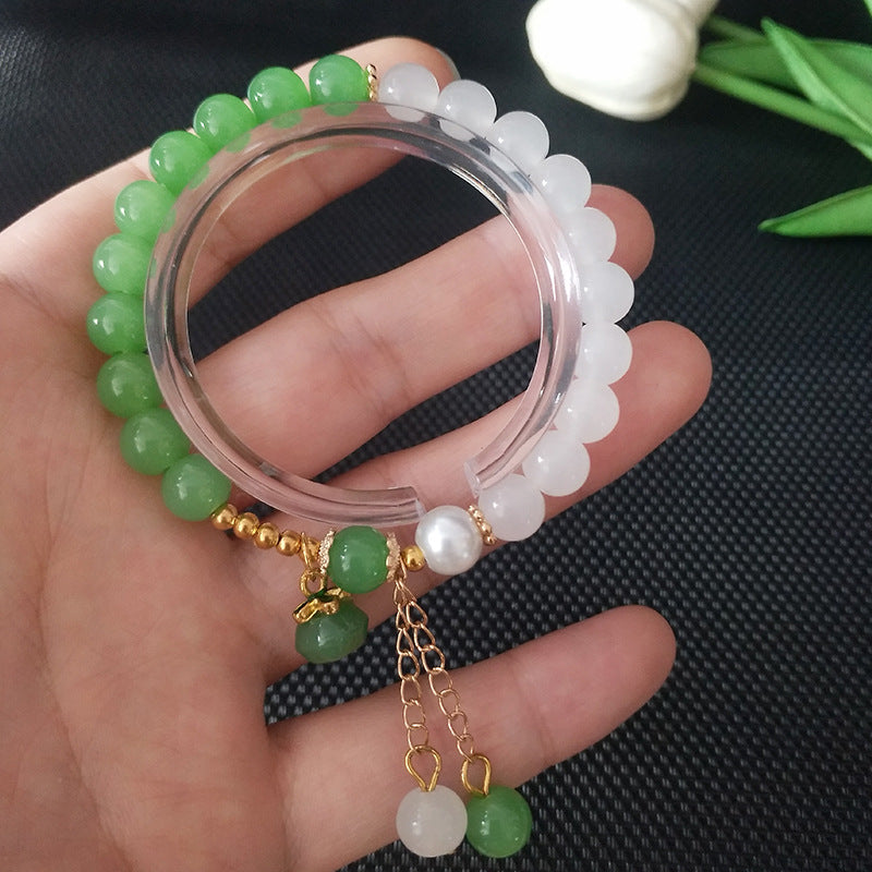 Beads Green Clover Two-color Hand Jewelry Bracelets