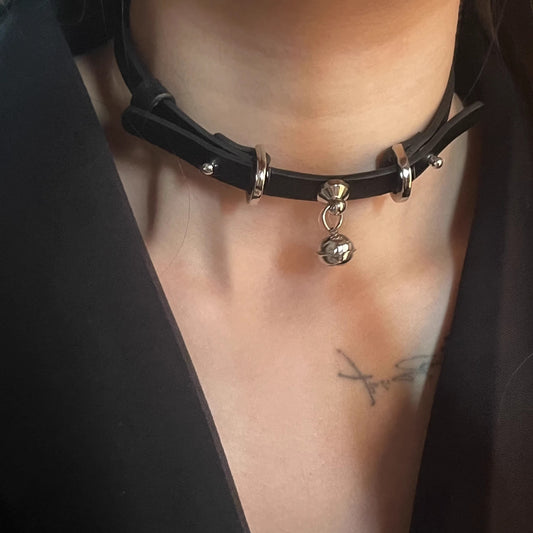 Punk Black Neckband Bell Short Niche High-grade Collar