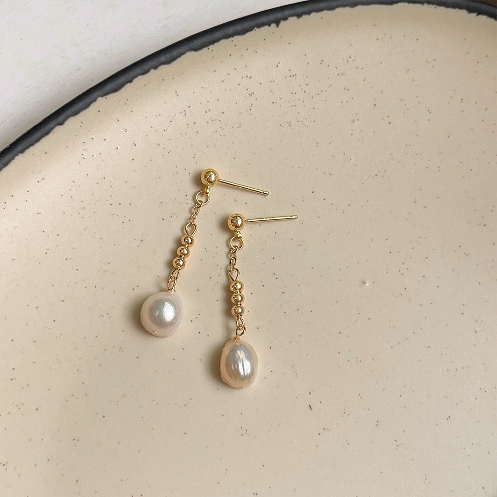 New Retro Baroque Fresh Water Pearl Earrings