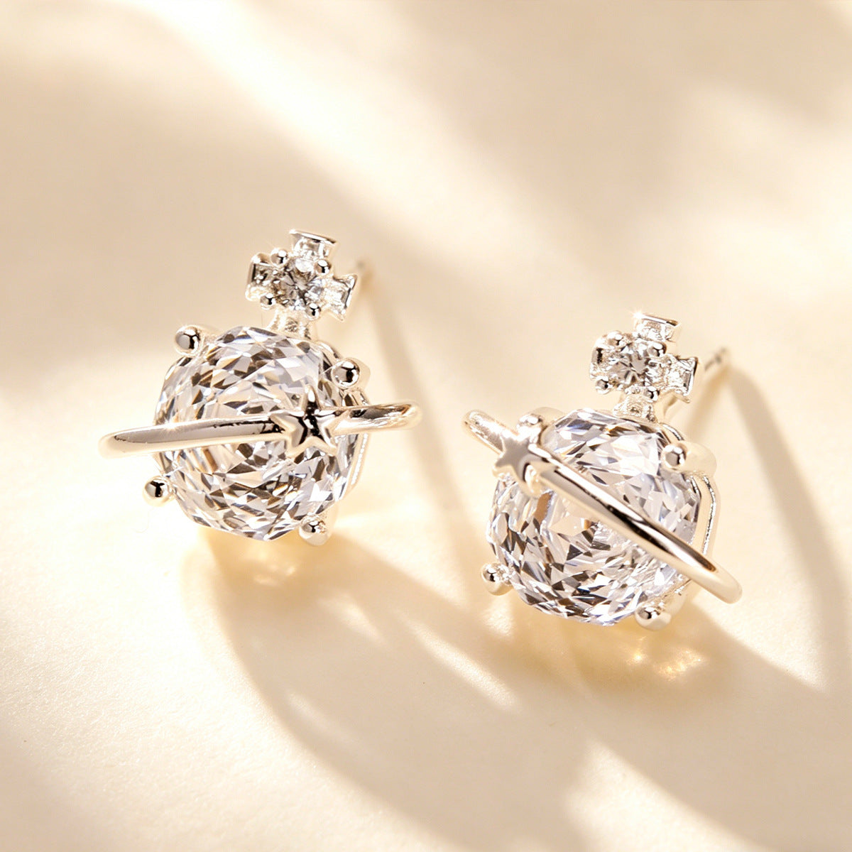 Summer Colorful Millennium Rose Cut Zircon Light Luxury Earrings