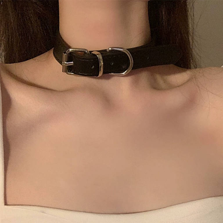 Women's & Men's Band Chain Design Leather High-grade Punk Necklaces