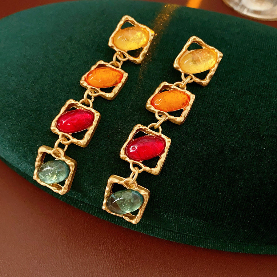 Style Turquoise Blue Diamond Flower Ear Light Luxury Minority Clavicle Necklaces