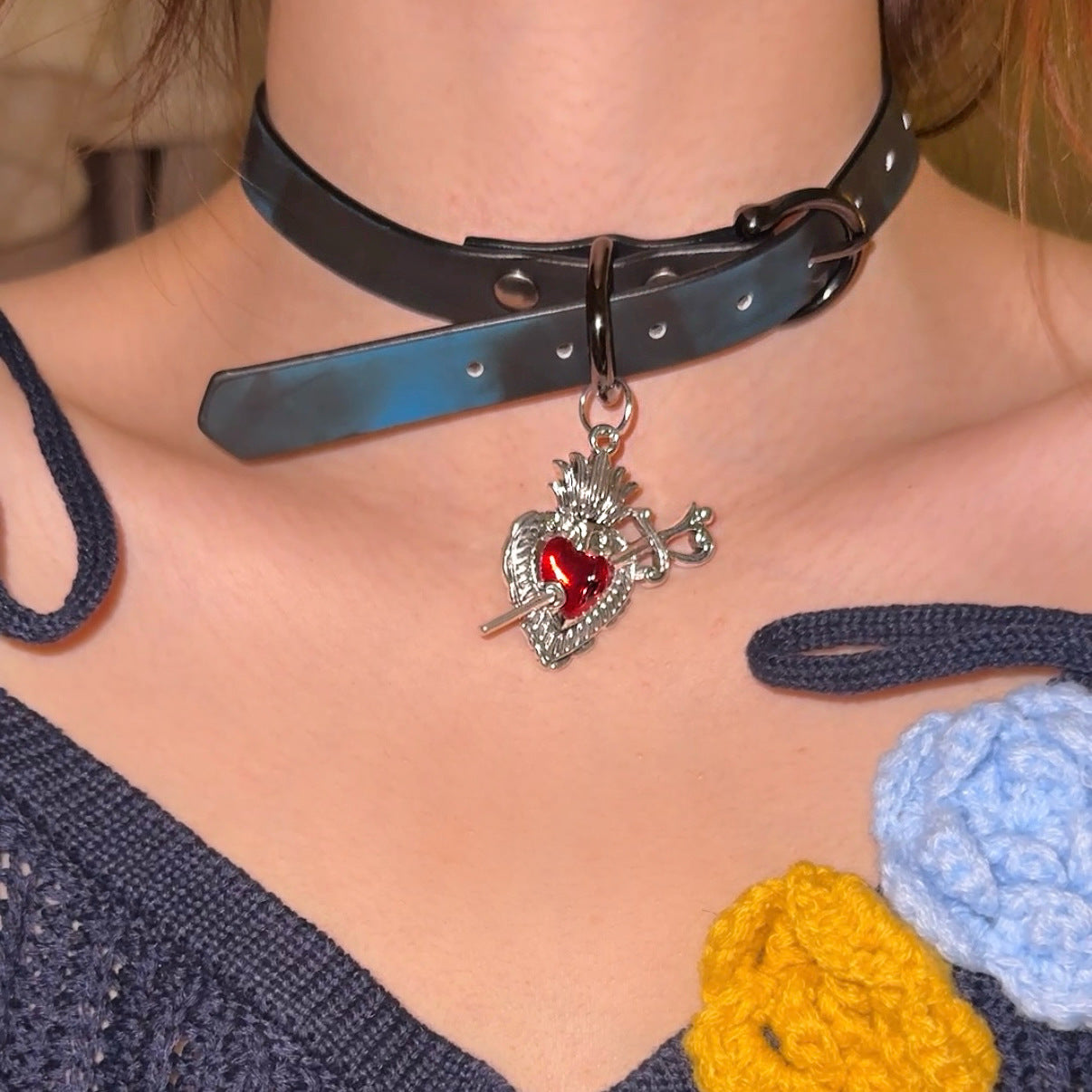 Women's Warm Color Changing Leather Hot Senior Clavicle Collar