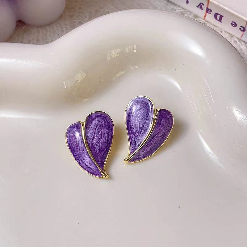 Women's Fairy Sweet Potato Purple Blue Pink High-grade Temperament Stud Earrings