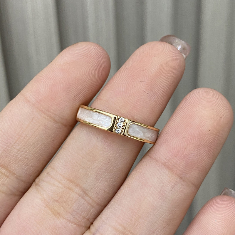 Women's Korean Natural White Light Luxury Temperament Fashionable Design Ring
