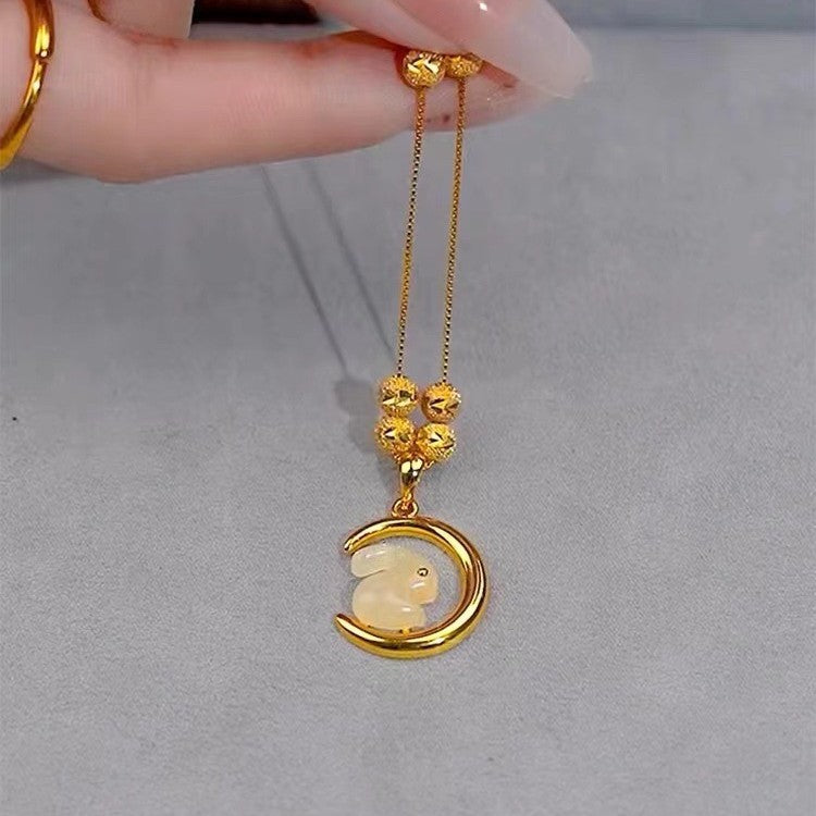 Lucky Beads Moon Rabbit Female Fashion Classical Necklace