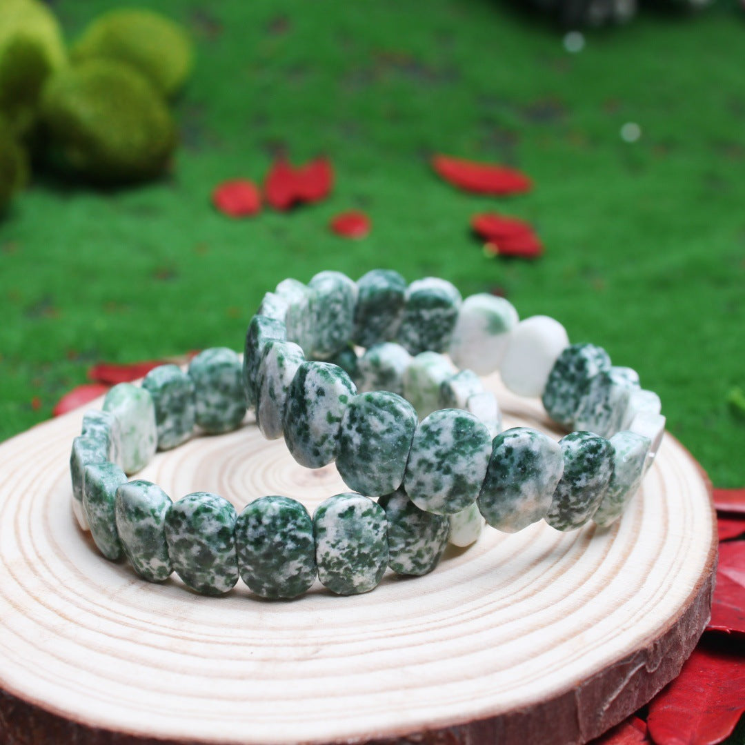 Women's & Men's Natural Stone Beads White Pine Blue Turquoise Bracelet
