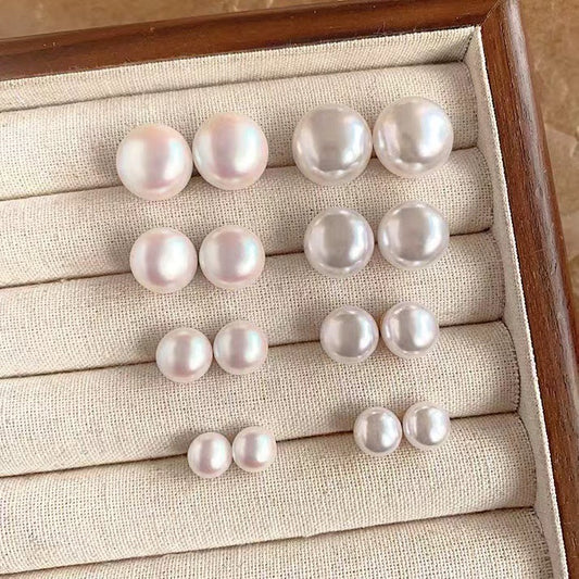 Steamed Bread Pearl Female Ear Clip Earrings