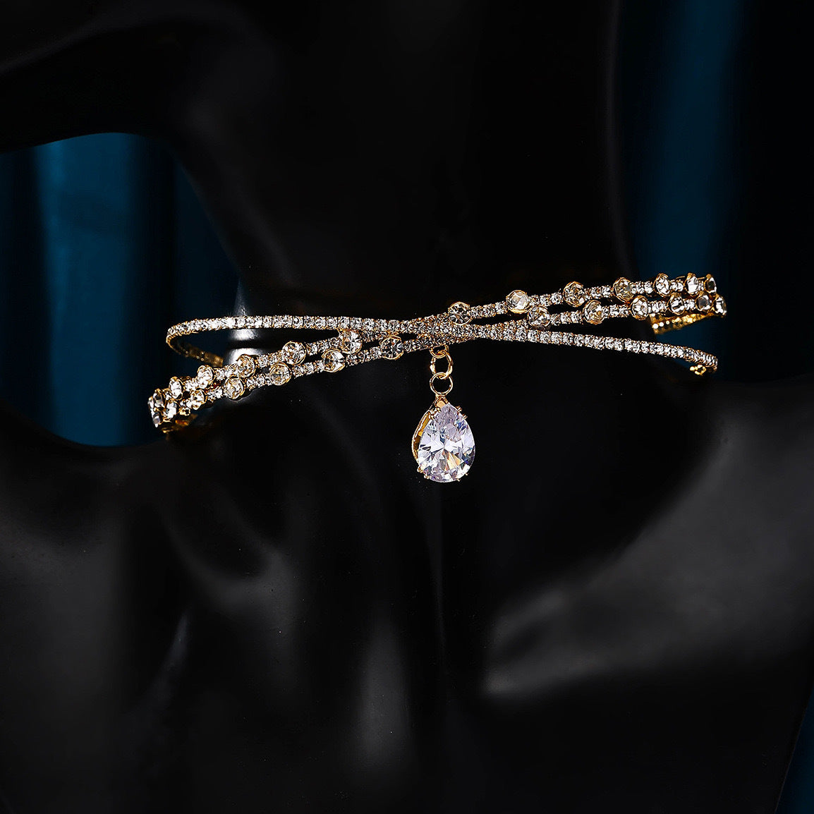 Women's Bridal Party Dinner Big Gem Headdress Collar