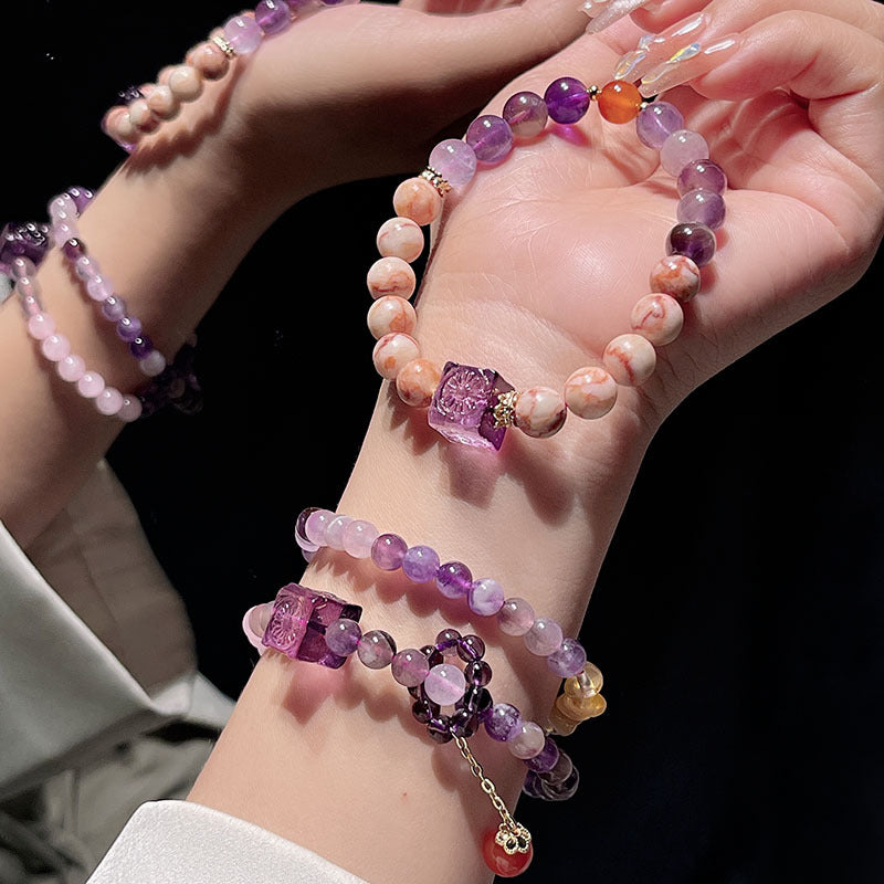 Natural Amethyst Design Advanced Double Nine Bracelets