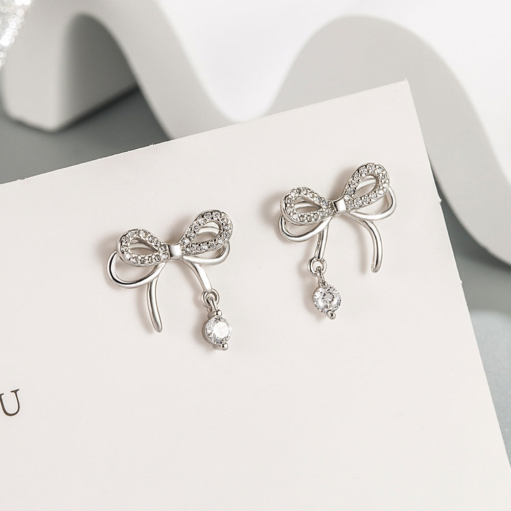 Women's Dream Dainty Bowknot Niche Light-weight Zircon Jewelry Set