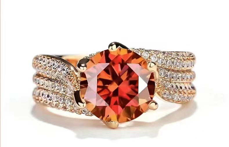 Broadcast Fashion Luxury Female Eight Hearts Arrows Ring
