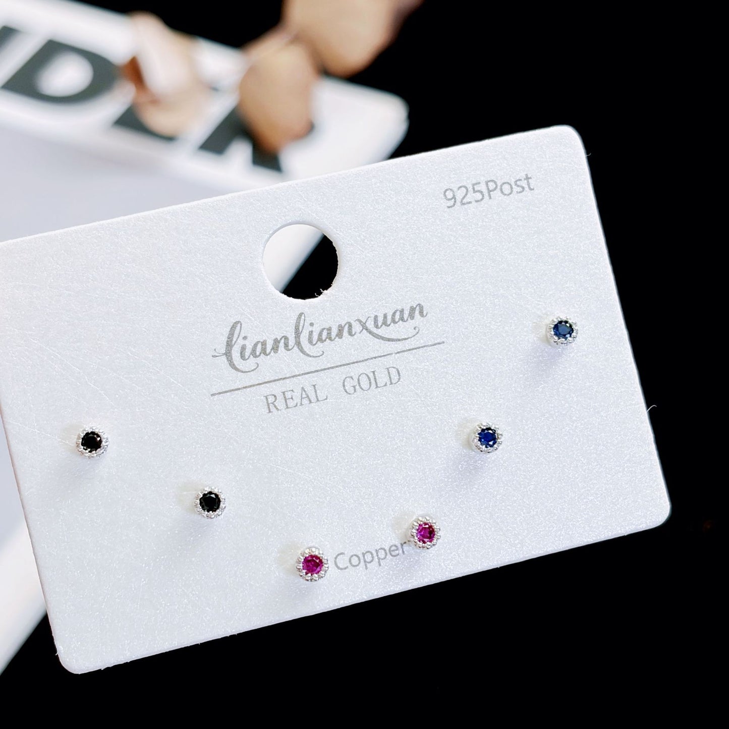 Micro Inlaid Zircon Pearl Commuter Three Pairs Earrings