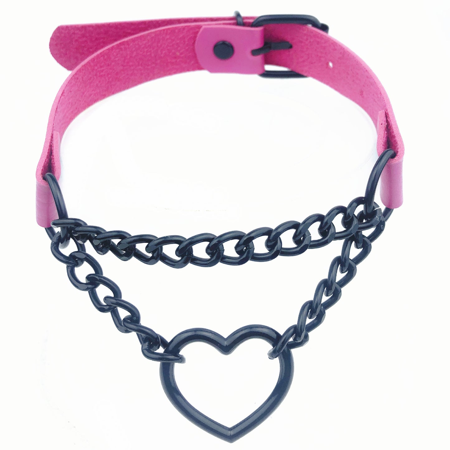 Heart Shaped Black Chain Neckband Fashion Collar