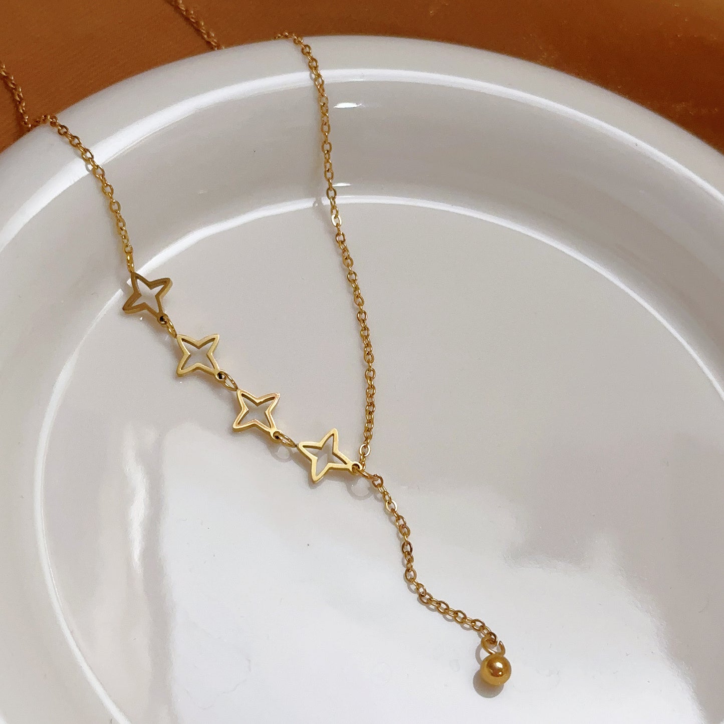 Women's Steel Colorfast For Trendy Tassel Clavicle Chain Necklaces
