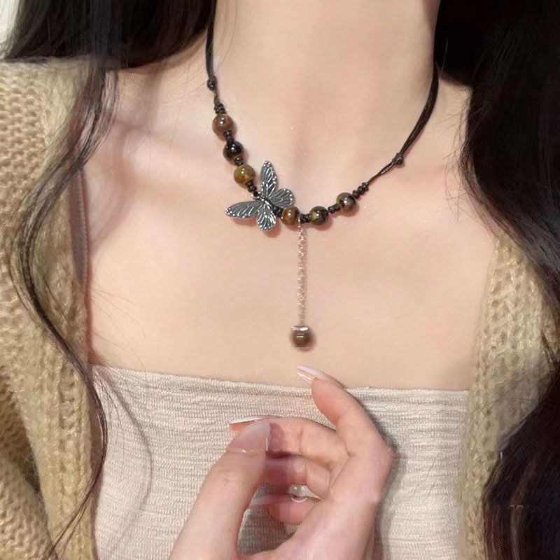 Chinese Ethnic Style Butterfly Niche Ancient Necklaces