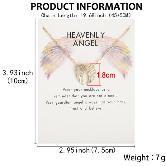 Unique Charming Angel Wings Card Accessories Necklaces