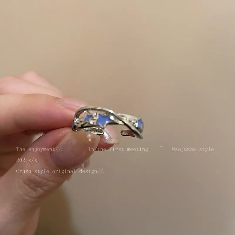 Female Sweet Cool Style Five-pointed Index Rings