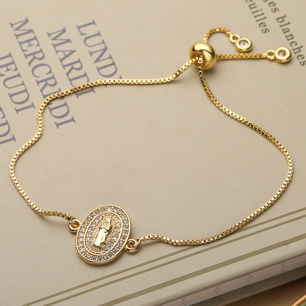 Minority Simple Senior Virgin Mary Zircon Bracelet