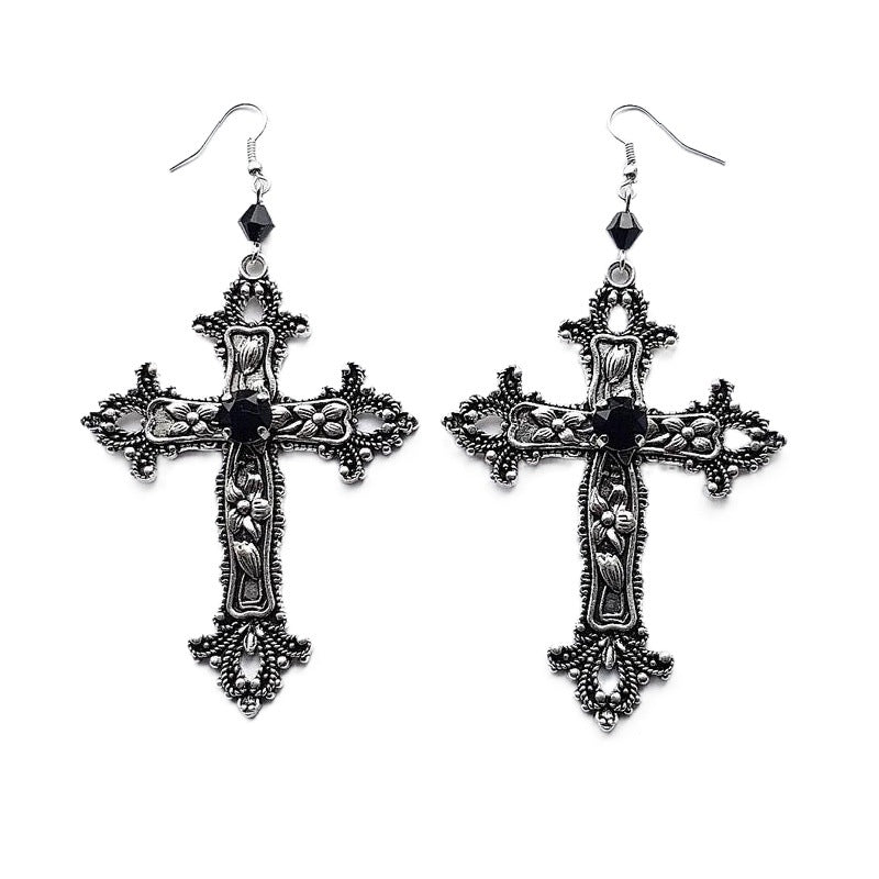 Cross Red Black Crystal Embellished Trendy Pendants