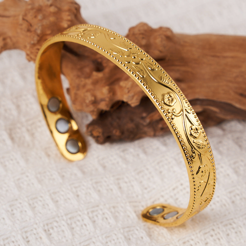 Women's & Men's Blossom Magnet Vintage Flower Adjustable Antique Bracelets