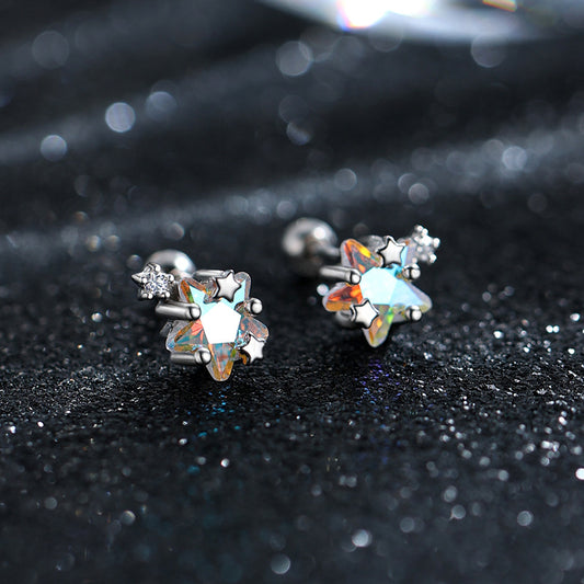 Style Screw Tightening Buckle Mini Star Hot Earrings