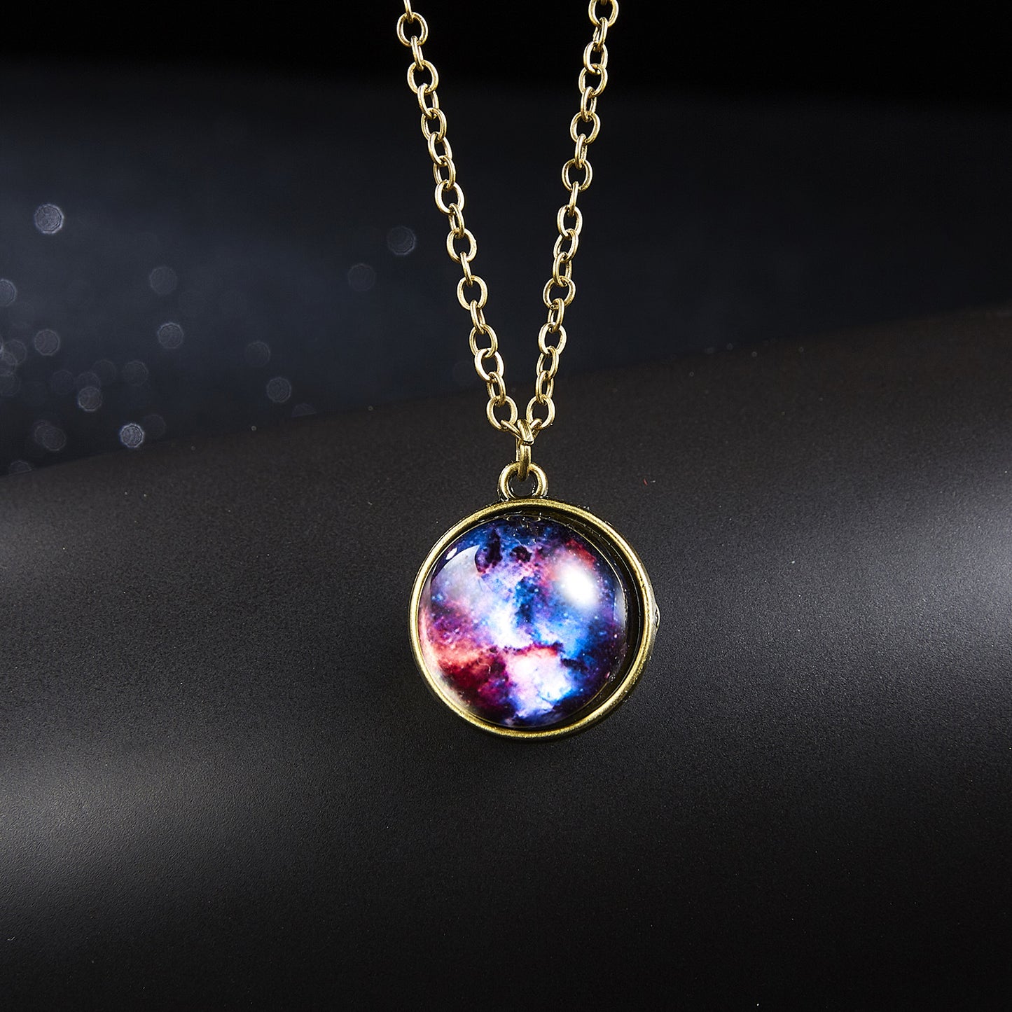 Galaxy Nebula Universe Luminous Double-sided Glass Necklaces