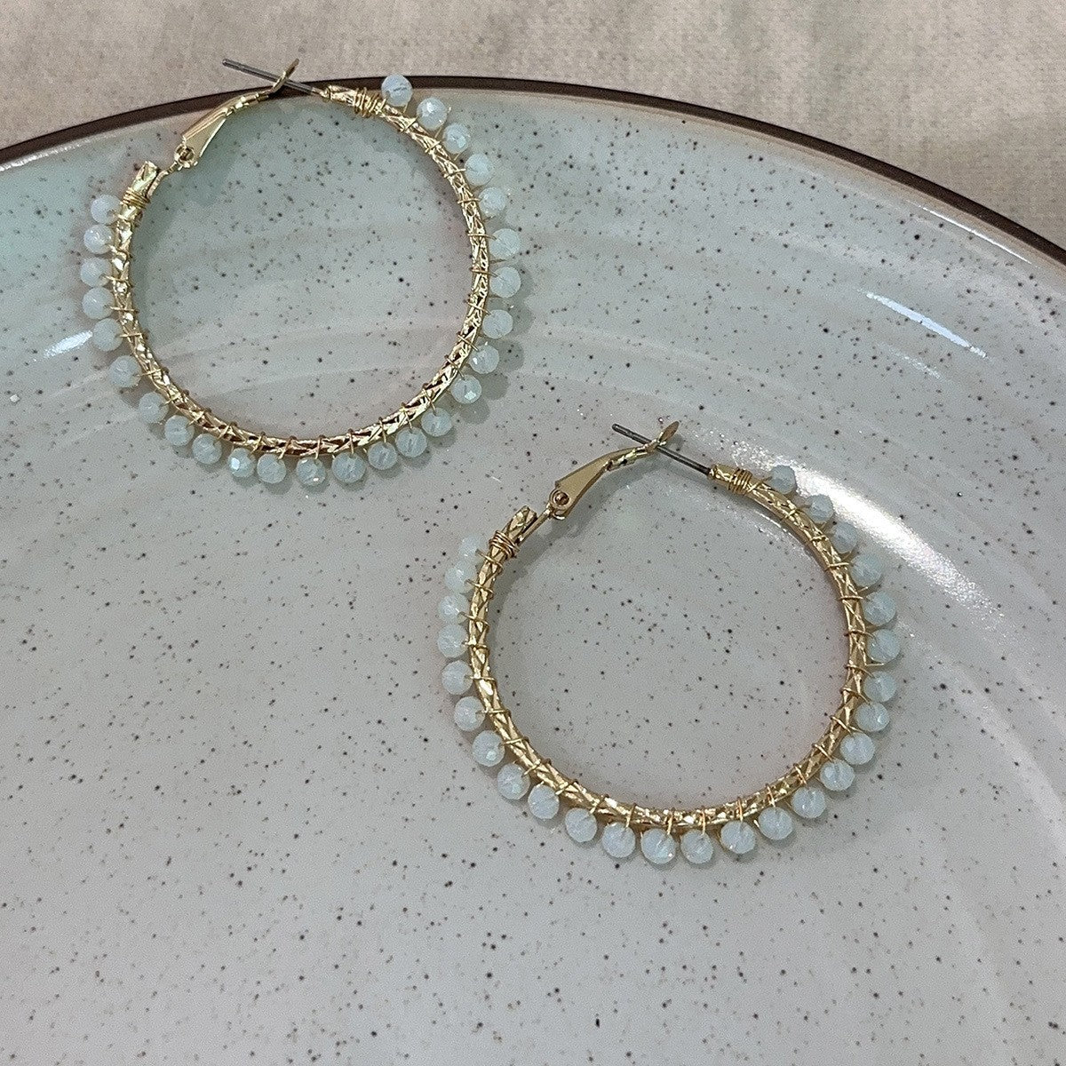 Drop-shaped Handmade Woven Crystal Beaded Bohemian Earrings