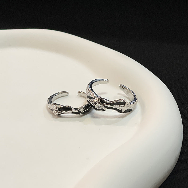 Design Enamel Dark Cold Wind Couple Rings