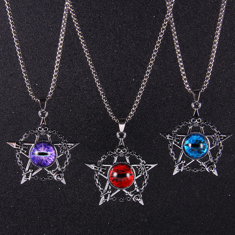 Style Old Five-pointed Star Turkish Blue Necklaces