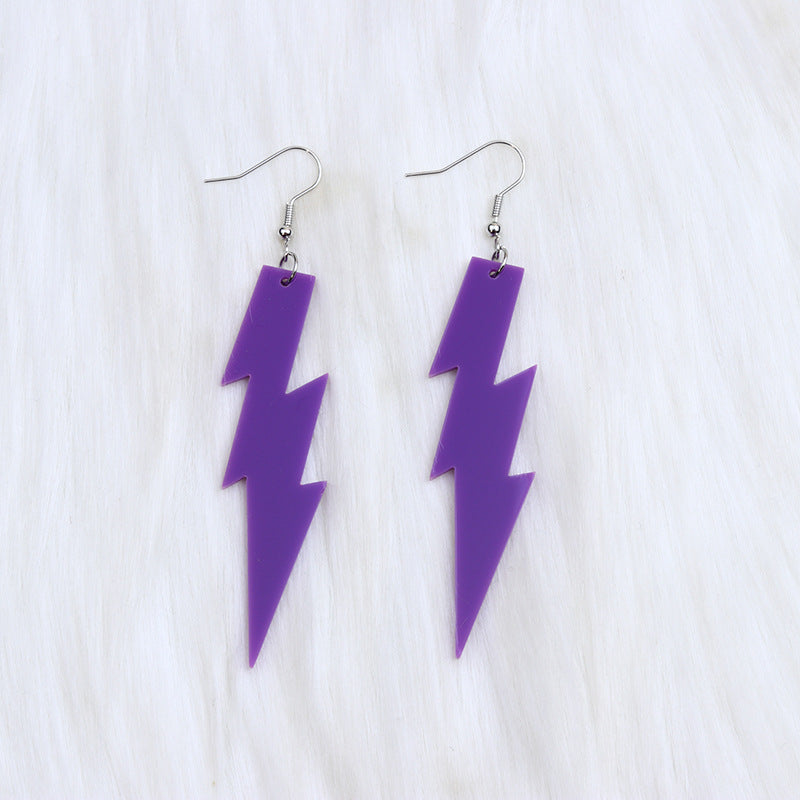 Fluorescent Lightning Acrylic Ear Design Sense Earrings