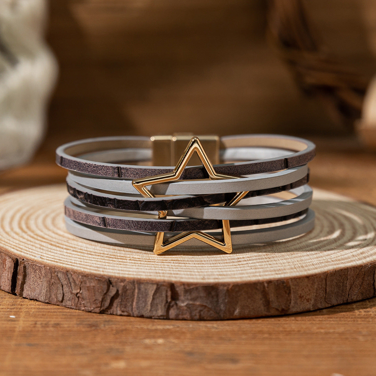 Twin Sense Leather Female Style Niche Design Bracelet