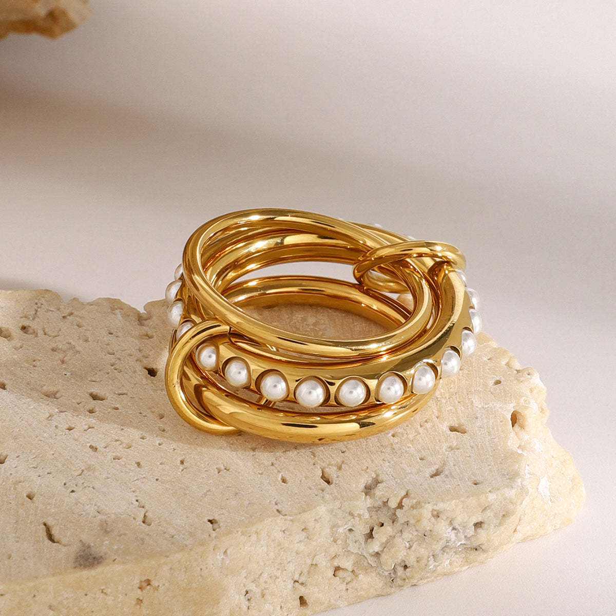 Gold Color Matching Zircon Versatile Creative Rings