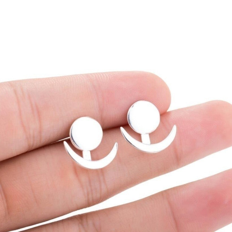 Women's Fashion Crescent Cute Earmuffs Sun Moon Earrings