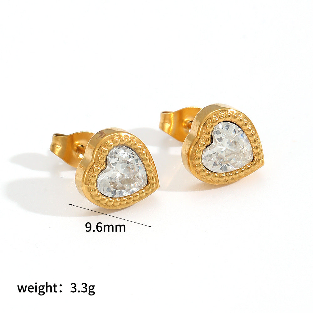 Steel Puncture Ear Bone Gold Light Luxury Design High Sense Stud Earrings
