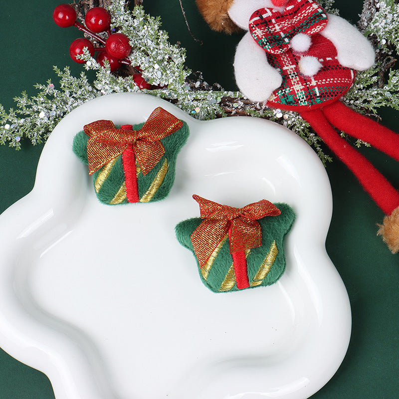 Christmas Brooch Plush Doll Santa Claus Snowman Elk Cartoon Jewelry Accessories