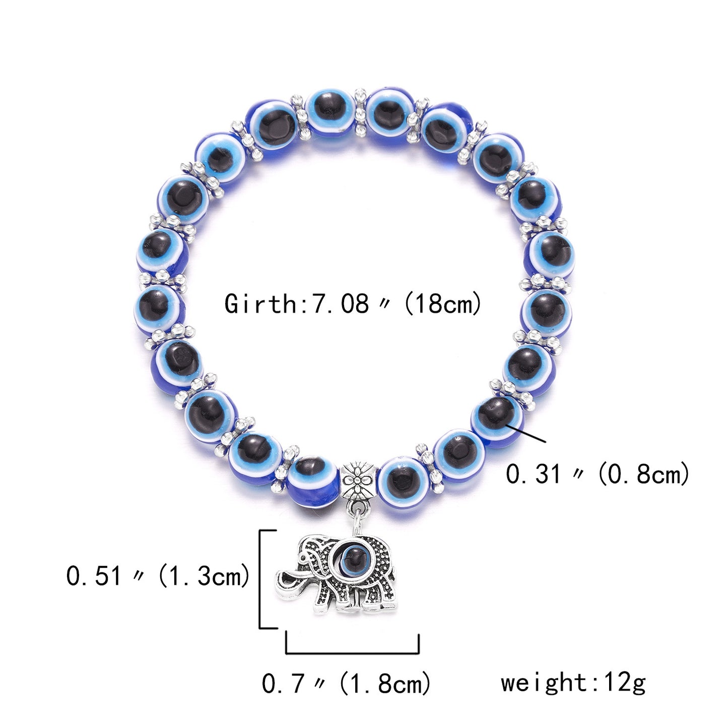 Classic Blue Evil Eyes Palm Round Bracelets