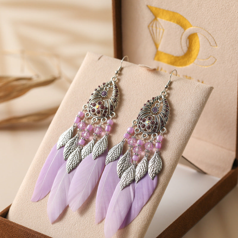 Feather Leaves Spot Drill Alloy Your Earrings