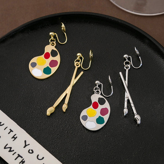 Fun Brush Drawing Board Retro Hipster Style Earrings