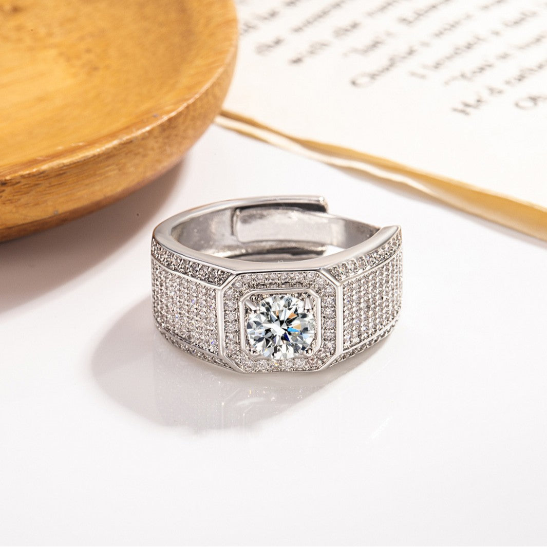 Men's Ya Zircon Personality Trend Luxury Fashion Ring
