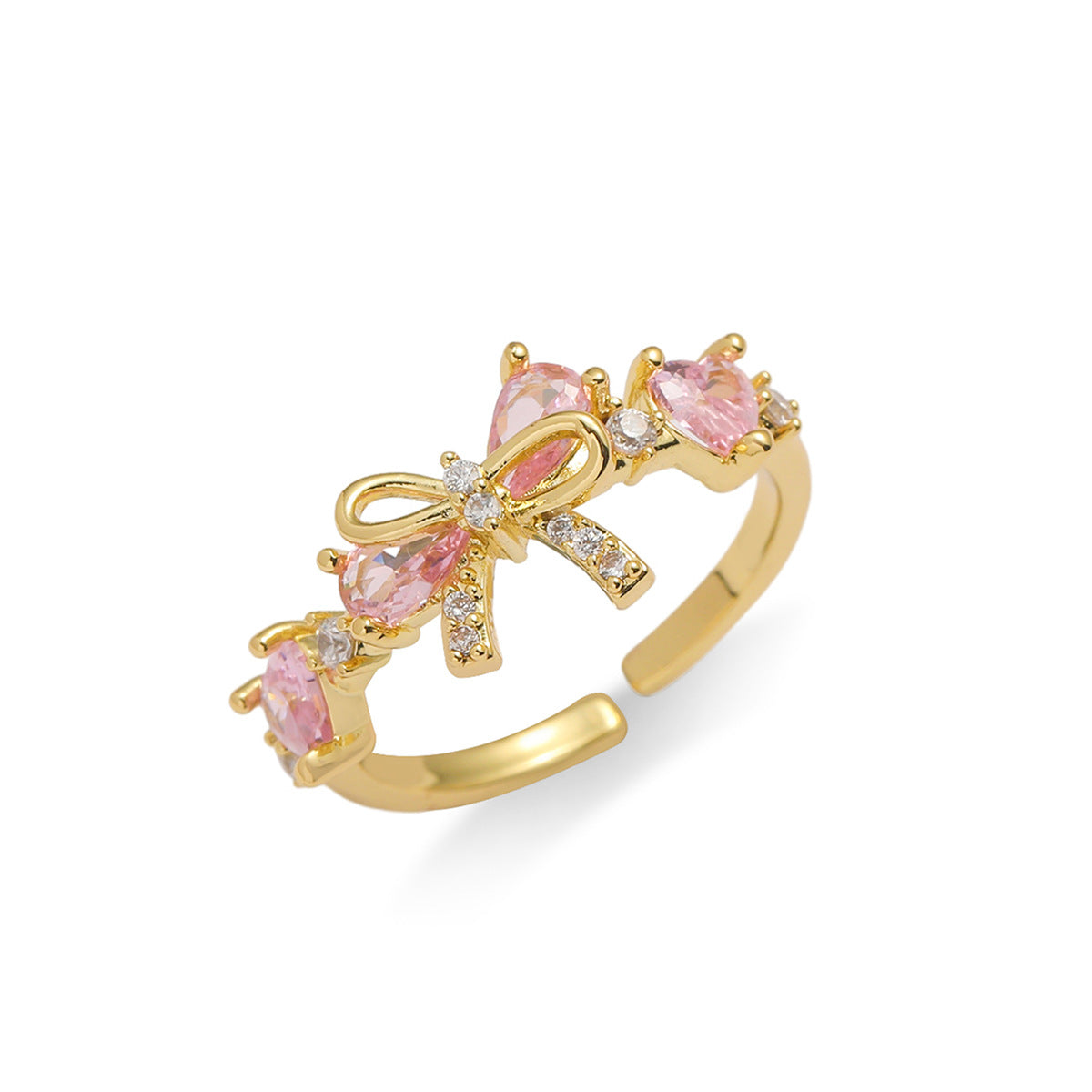 Female Sweet Trend Bow Simple Zircon Niche Love Necklaces