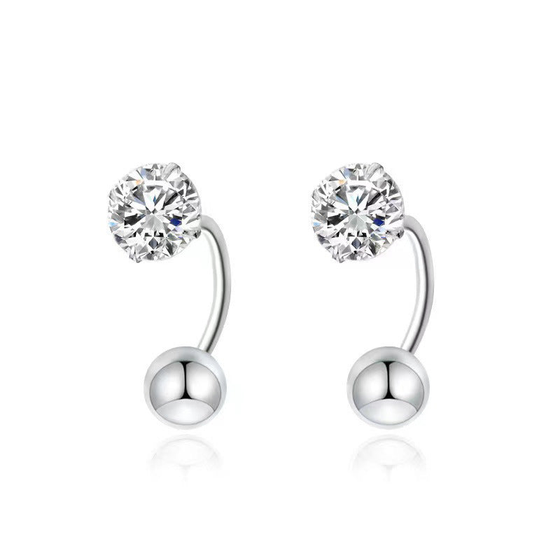 Women's Super Flash U-shaped Ear Bone Fashionable Screw Tightening Buckle Stud Earrings