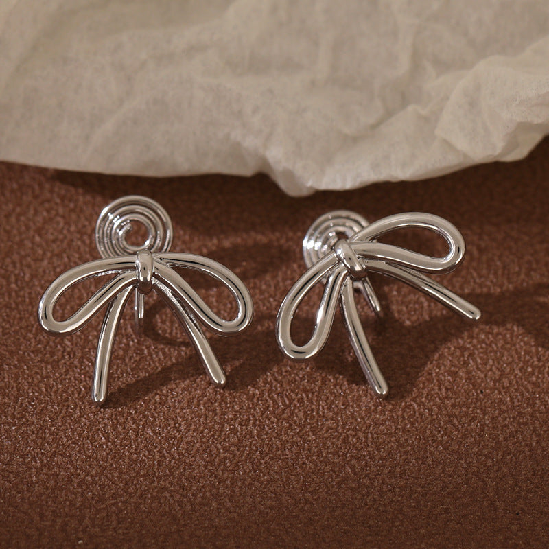 Style Sweet Bowknot Ear Clip Petite Earrings