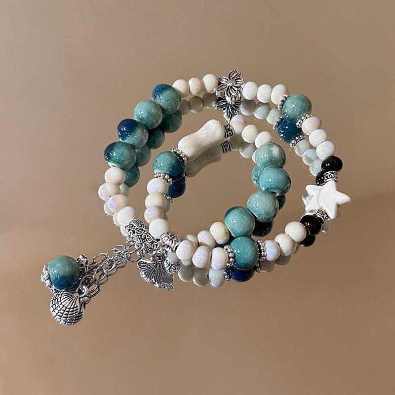 Style Double Circle Ceramic Beaded Ethnic Bracelets
