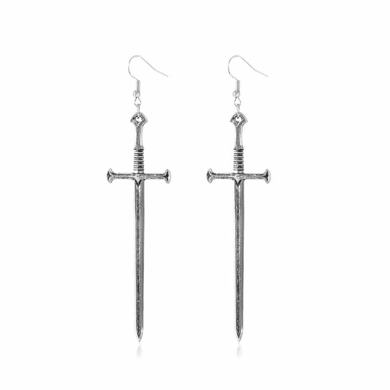 Bohemian Vintage Sun Moon Moonstone Asymmetric Alloy Earrings