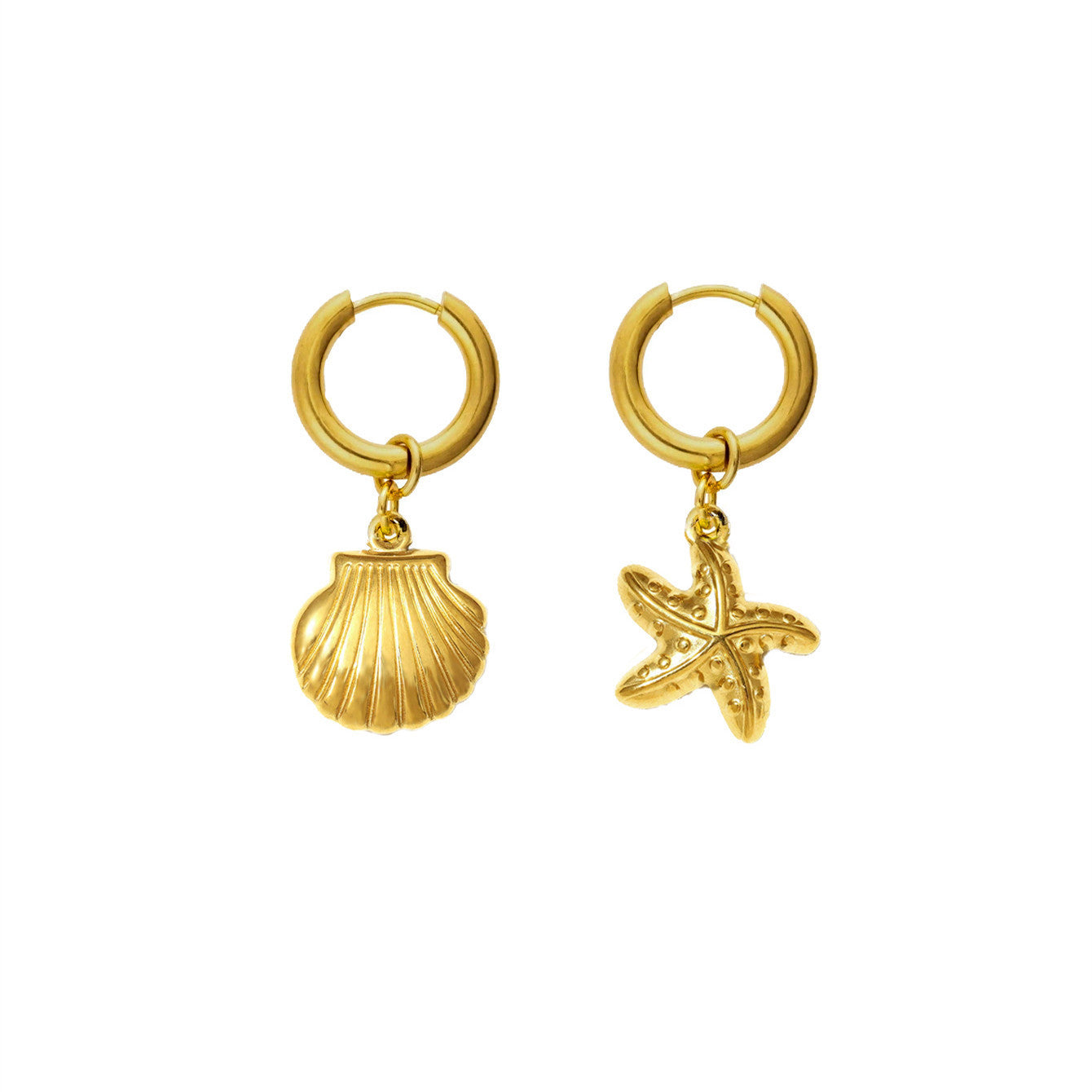 Elegant Beach Vacation Starfish Shell Ear Female Retro Earrings