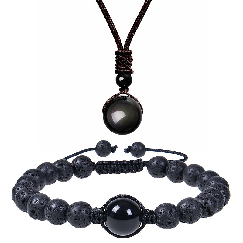 Women's & Men's Tigereye Natural Obsidian Amethyst For Necklaces