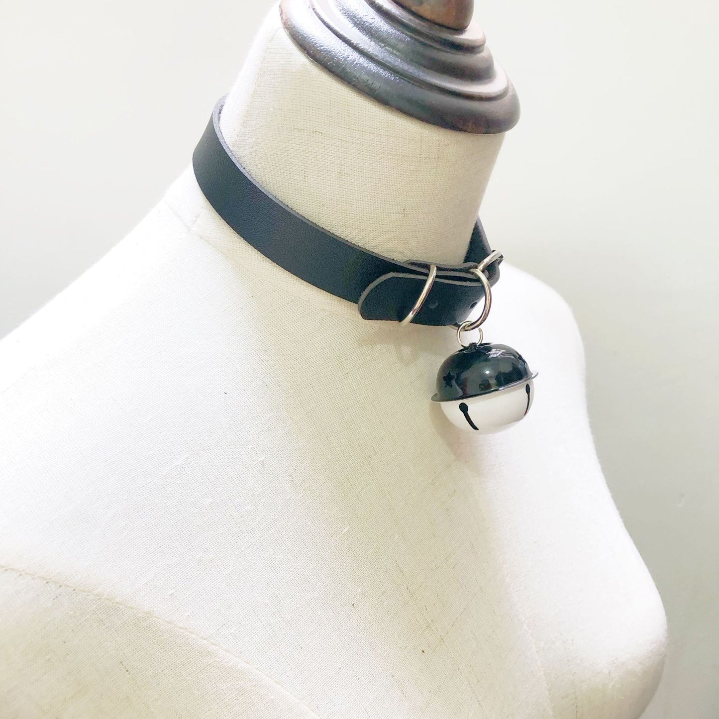 Big Bell Leather Neck Maid Style Drag Collar