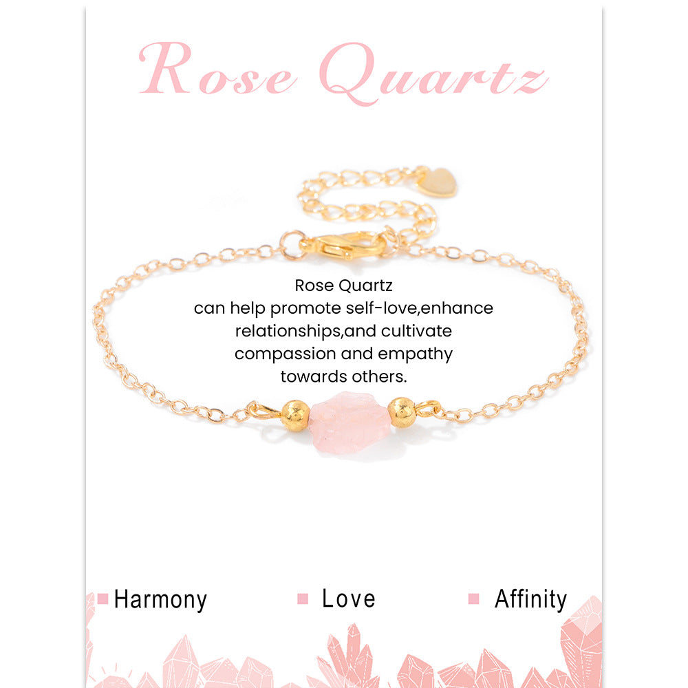 Natural Irregular Rough Stone Beads Chain Bridesmaid Proposal Bracelet